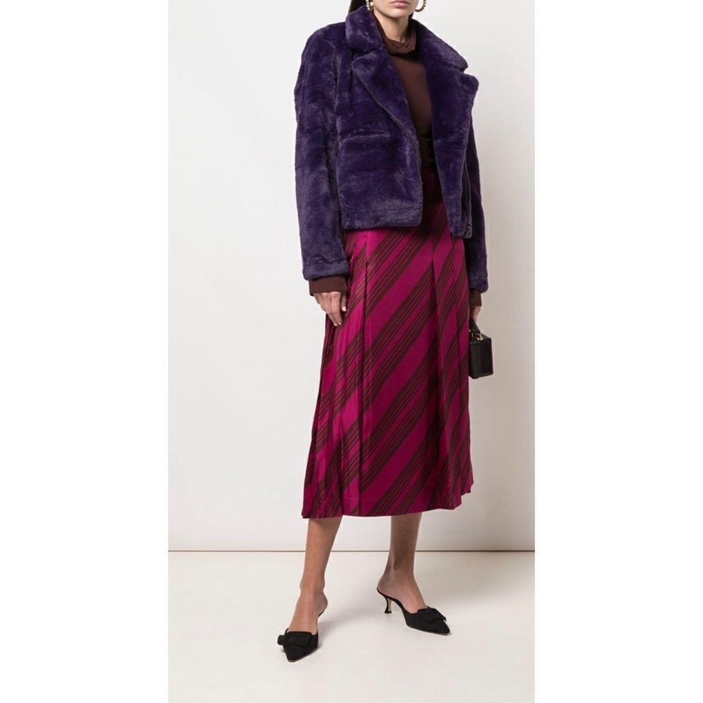 Brand New Apparis Tukio Faux Fur Biker Jacket Purple size Small